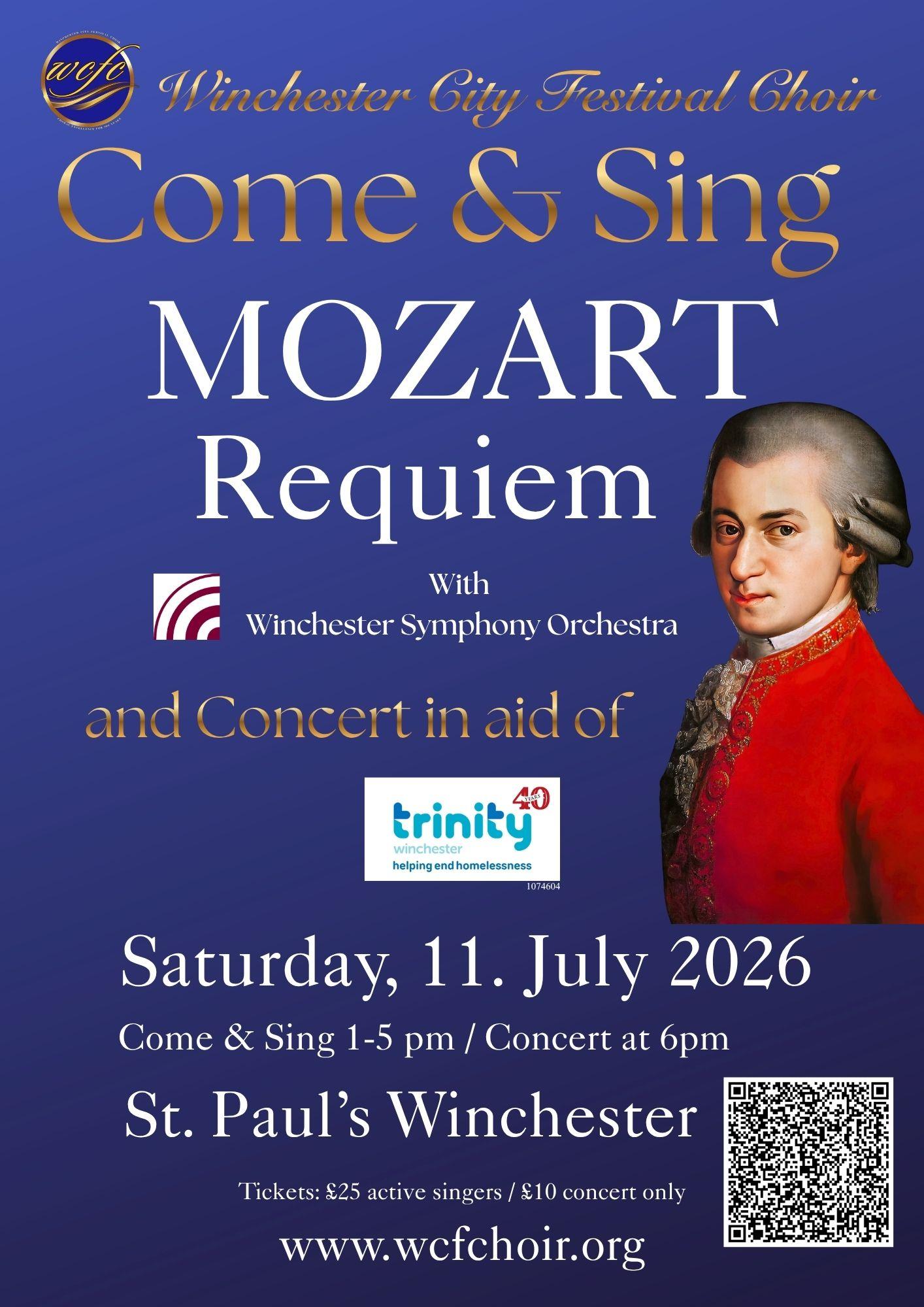 Come and Sing Mozart..Book at www.ticketsource.com/winchester-city-festival-choir